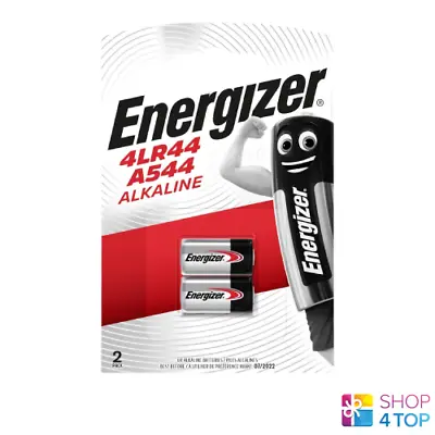 2 Energizer Alcaline 4LR44 A544 Batteries 6V Blister Paquet Exp 2025 Neuf • $5.67