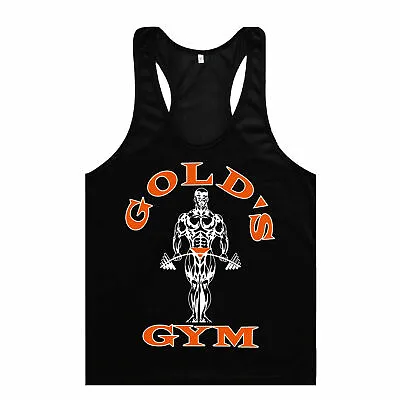 Top Stringer Vest Golds Gym Mens Muscle Joe Workout Training Bodybuilding Tank • £14.66