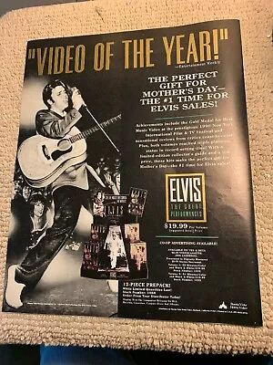 $7.49 • Buy 13.5-10 6/8” Elvis Presley Video Year Great Performances Album Ad FLYER