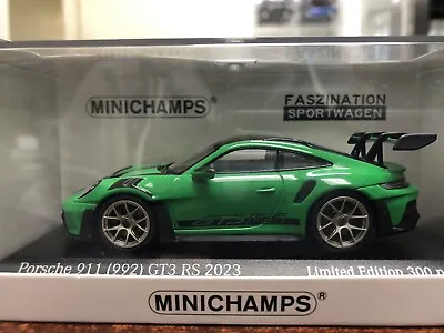 1/43 Minichamps 2023 Porsche 911(992) GT3 RS Weissach Paket Green Gold Black 300 • $99.99