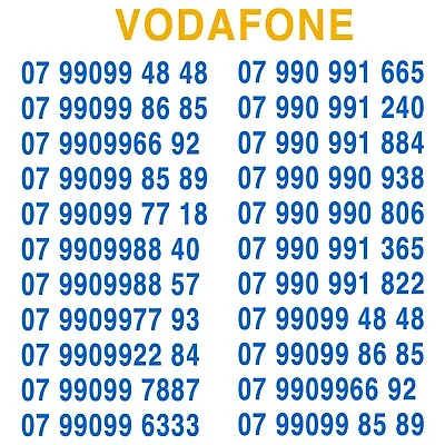 Vodafone Gold Easy Mobile Number Golden Platinum Vip Uk Sim Card Pay As You Go • £19