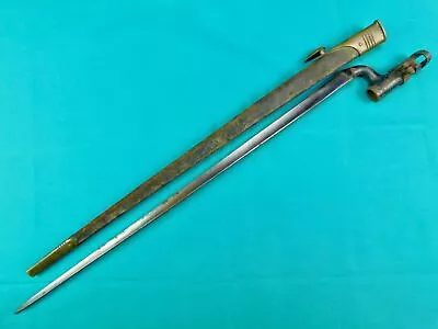 Antique British English WW1 Martini Henry Socket Bayonet W/ Scabbard • $135