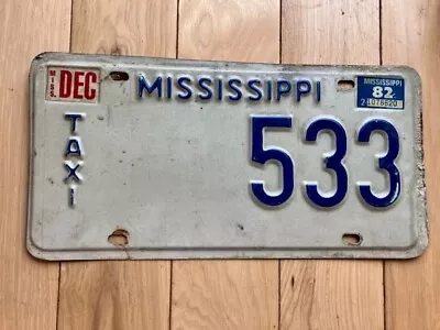 1982 Mississippi Taxi License Plate • $19.99