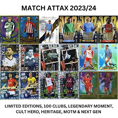 Match Attax 23/24 2024 Limited Edition/100 Club/cult Hero/heritage/squadzone... • £2.36