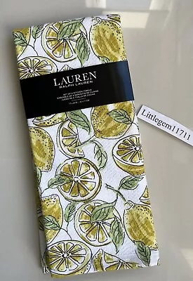 Ralph Lauren Lemons Print Cotton Tea Towel Set Pack Of 2 Kitchen T Towels • £14.95