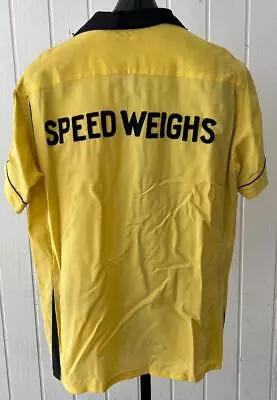 Vtg Hilton Bowling Shirt Sz L 50's Yellow S/S Chain Stitched  SPEEDWEIGHS  Loop • $145