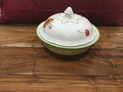 Villeroy & Boch Casserole Embossed Leaves Knob Dish Covered Cascara  Fruit EXC • $89.78