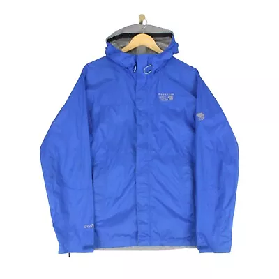 Mountain Hardwear Dry.Q Rain Coat Blue Full Zip Hooded Waterproof Mens Size M • $43.57