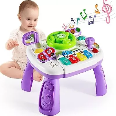 Musical Learning Activity Table Baby Toys 2 In 1 Steering Wheel Toy • £24.79