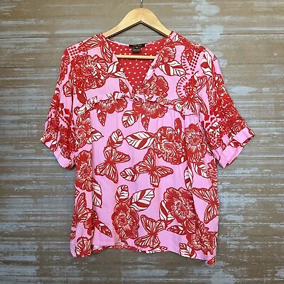 Vineet Bahl Anthropologie Blouse Floral Preppy Boho Casual Womens XS￼ • $19.99