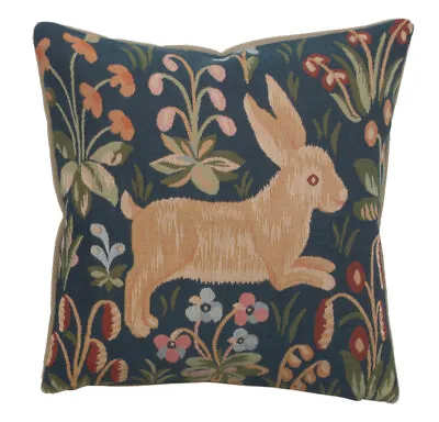 Medieval Rabbit Running French Tapestry Cushion Cover 19x19 In • $65