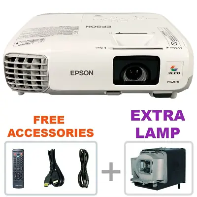 Epson PowerLite 98H 3LCD Projector 3000 ANSI HD HDMI W/Bundle + EXTRA LAMP • $160.74