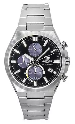 Casio Edifice Chronograph Black Dial Sports Solar 100M Men's Watch EQS-950D-1A • $135.54