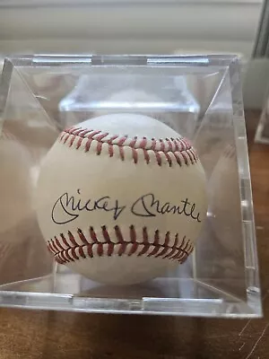 Mickey Mantle Signed Ball Rawlings American League No COA. SHARP CLEAN BOLD! • $775