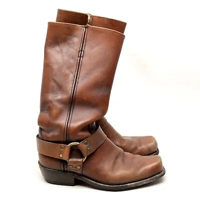 VTG 1970 Dexter High Riders Mens Harness Boots 9.5 Brown Leather Scoville W851-3 • $129.99