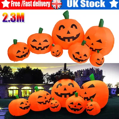Halloween Decoration Inflatable Pumpkin W/ LED Light Pumpkin Outdoor Yard Decor~ • £28.99