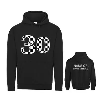 Checkers 30 Years Birthday Hoodie Personalised Gift Customised Name Message • £27.95