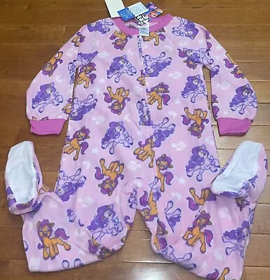 My Little Pony Toddler Girl One Piece Pink Footed Pajamas Size 4T New • $16.50