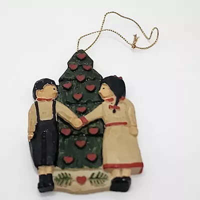 Vintage German Ornament Kids By Apple Heart Tree 4 In • $11.69