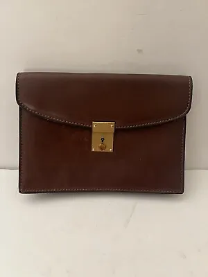 Gucci Boutique Men Vintage Brown Leather Travel Passport Wallet Organizer SZ Med • $220