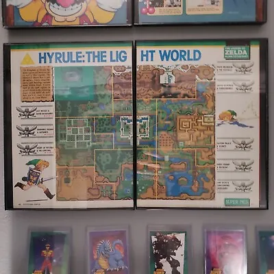 $44.99 • Buy FRAMED: Vintage 1991 SNES Legend Of Zelda Link To The Past Map 2page Poster 8*11