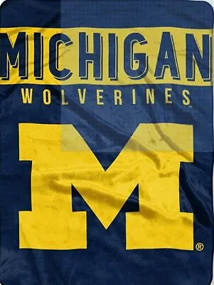 NCAA  Michigan Wolverines Raschel Throw Blanket 60  X 80  US Seller • $35