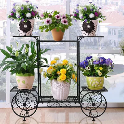 4/5/6/7/8/9 Tiers Metal Plant Stand Flower Rack Potted Holder For Indoor Outdoor • $39.96