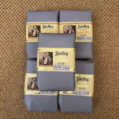 Vintage Yardley English Lavender Soap 5 Bar Lot 3.5 Oz Ea Scented Aromatherapy • $29.90