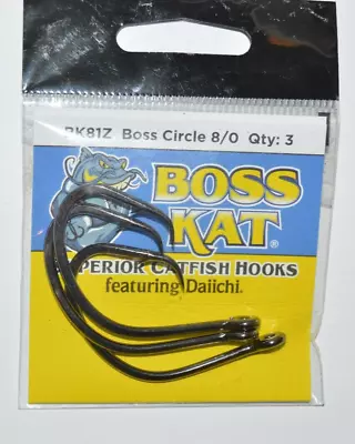 Boss Kat Catfish Circle Hooks Size 8/0  Black Nickel Daiichi • $3.95