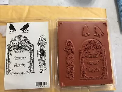 Stampin Up GRAVEYARD GALA Stamps Halloween Tombstone Crow Raven • $22