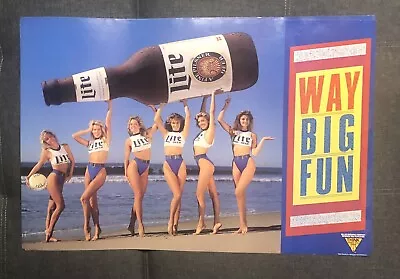 VTG Miller Lite WAY BIG FUN Poster 30”x20” NEW • $19.99