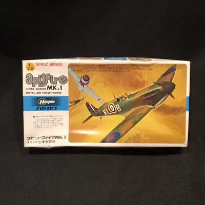 Vintage Hasegawa Spitfire MK.I Super Marine A11 1/72  Model Kit • $10.99