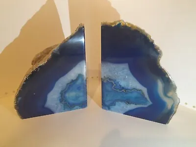 £149.99 • Buy Pair Of Blue Agate Bookends - Crystal Healing - Brazil - Nice Example 