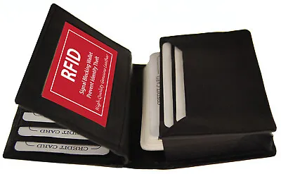 Rfid Mens Slim Front Pocket Wallet Genuine Leather Bifold Id/credit Card Holder • $15.37