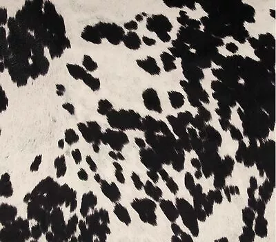 BLACK Suede Velvet Cow Print Fabric Udder Madness Upholster  54  Wide   • £25.30