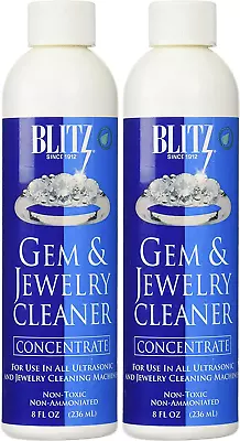 2 Pack BLITZ Concentrated Jewelry Cleaning Solution For Ultrasonic Cleaners 8 Oz • $14.05