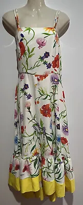 $20 • Buy Colourful Midi Sleeveless Dress/ Zip/ Bottom Ruffle Lined Size12 ASOS GC