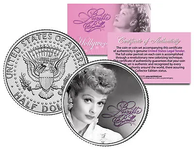 Lucille Ball  I Love Lucy Portrait  JFK Kennedy Half Dollar US Coin *Licensed* • $8.95