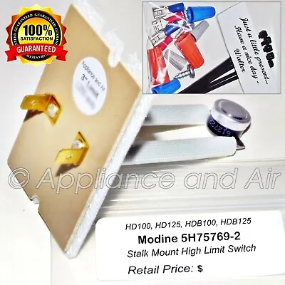 Modine 5H75769-2 Stalk Mount High Limit Switch 160-200F HD60-125 - SHIPS TODAY! • $46.80