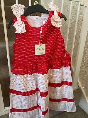 BNWT Rachel Riley Red And White Spotty Dress Age 5 • £15