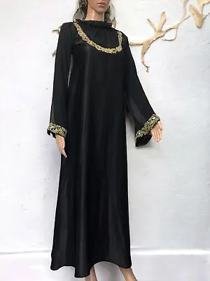 Vintage Ethnic  Medieval Goth Princess Bell Sleeve Satin Maxi Dress • £36.68