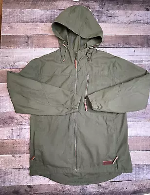 Duluth Trading Men M Warden Waxed Canvas Jacket Rugged Work Rain Green Full Zip • $53.99