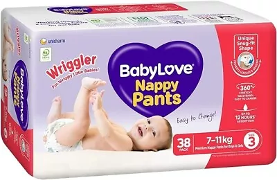 BabyLove Nappy Pants Size 3 (7-11kg) | 76 Pieces (2 X 38 Pack) • $55.99