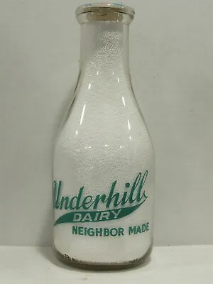 TRPQ Milk Bottle Underhill Dairy Milk Producer Dealers' Assoc Waterbury CT  • $29.99