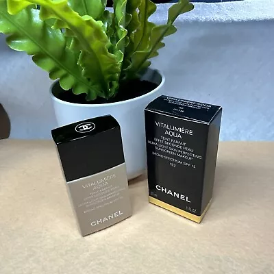 Chanel Vitalumiere Aqua #152 Skin Perfecting Light SPF 15 Chocolate 30ml • $34.90