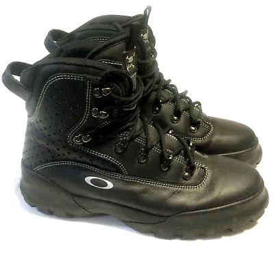 $424.99 • Buy RARE OAKLEY NAIL SKULL & CROSSBONES BOOTS Size 11.5 Black Leather Tactical Shoes