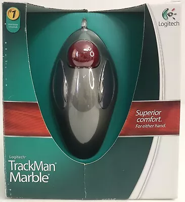 Logitech Marble Optical Trackball Mouse - Gray/Red 910-000806 *Used* • $79.99