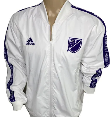 Adidas MLS All Star Track Jacket Soccer White Purple Full Zip Athletic Men L NWT • $49.99