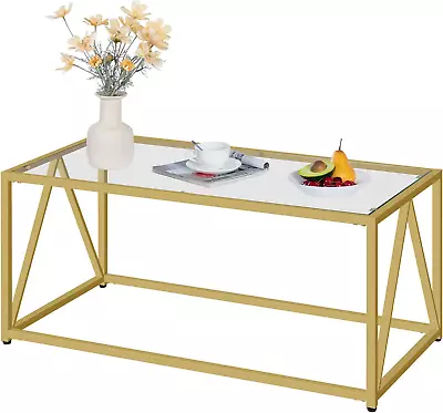 Glass Coffee Table Gold Coffee Tables For Living Room Gold Glass Coffee Table • $137.45