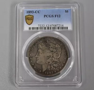 1893-CC Morgan Silver Dollar Key Date - PCGS F12 • $750